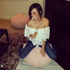 Nightcap embroidered/crochet crop top size XS fits like a S/M